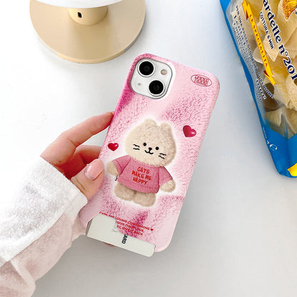 Fluffy Hey Cat Phone Case (Hard/Card Storage)