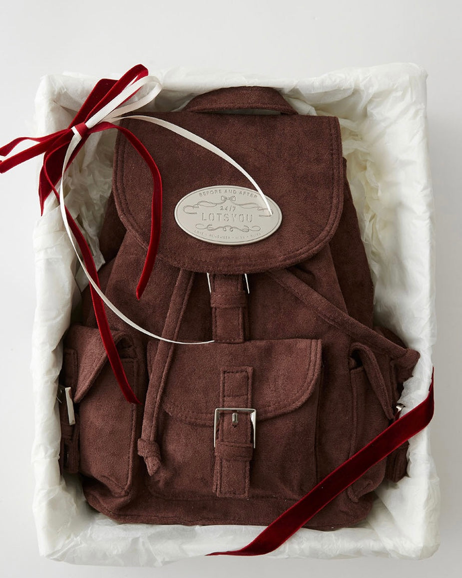 Lotsyou Nostalgia Chubby Backpack Brown