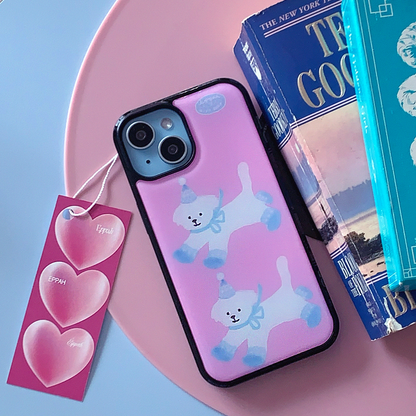 Eppah Winter Knit Maltese (Pink/Navy) Case (Epoxy bumper/Glass/Magsafe)