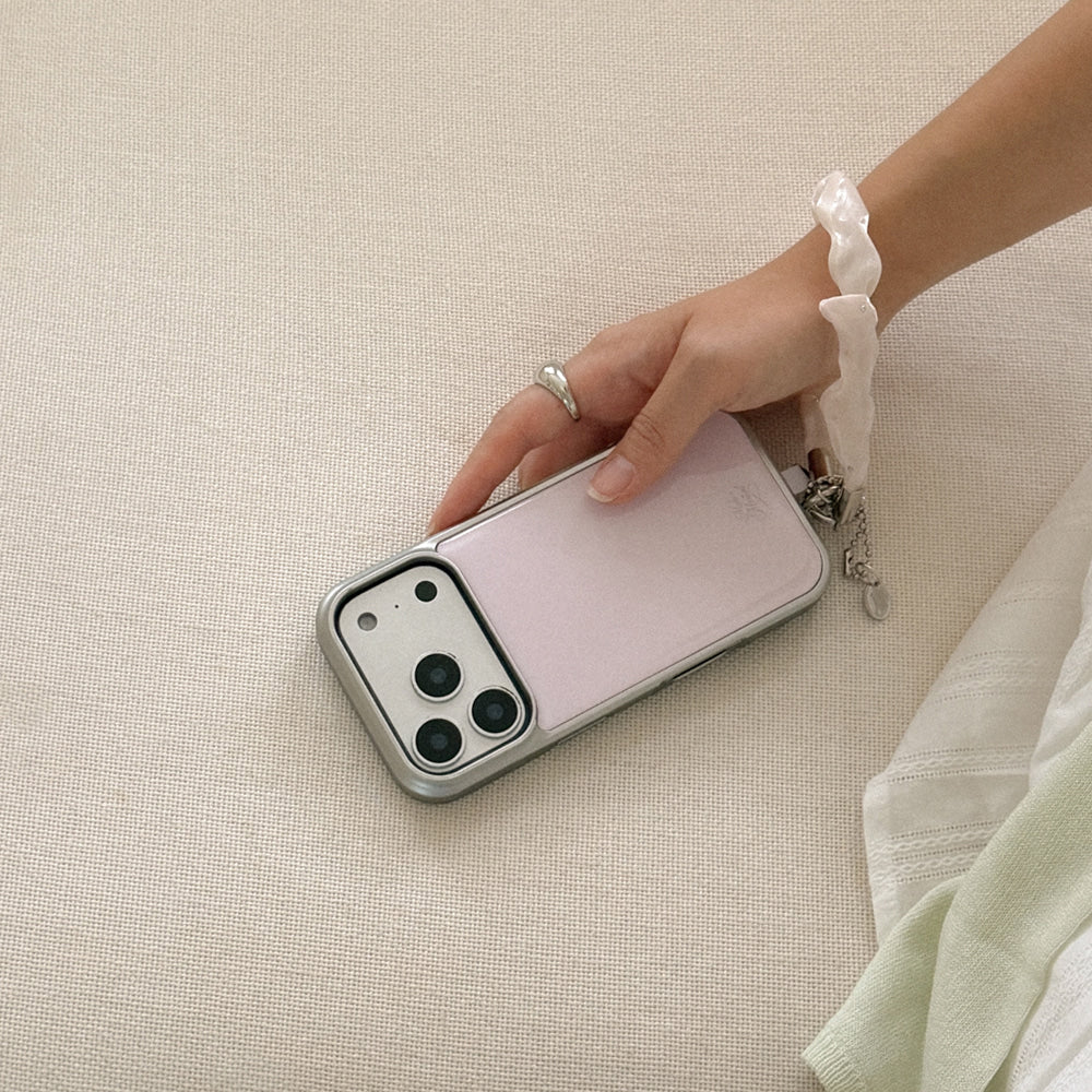 【Set】Pink Edition (Silver Bumper Case)+ 手機繩