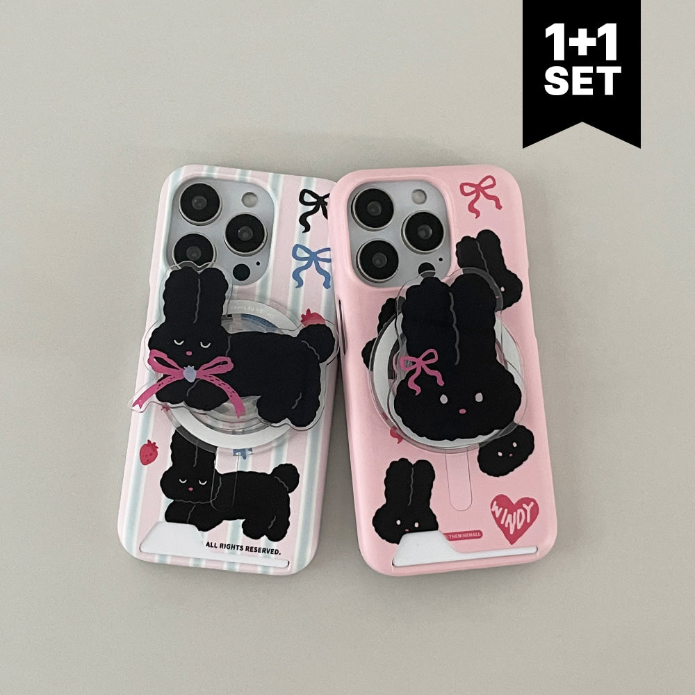 【Set】Pattern Black Windy (Magsafe Card Storage) + Magsafe Tok