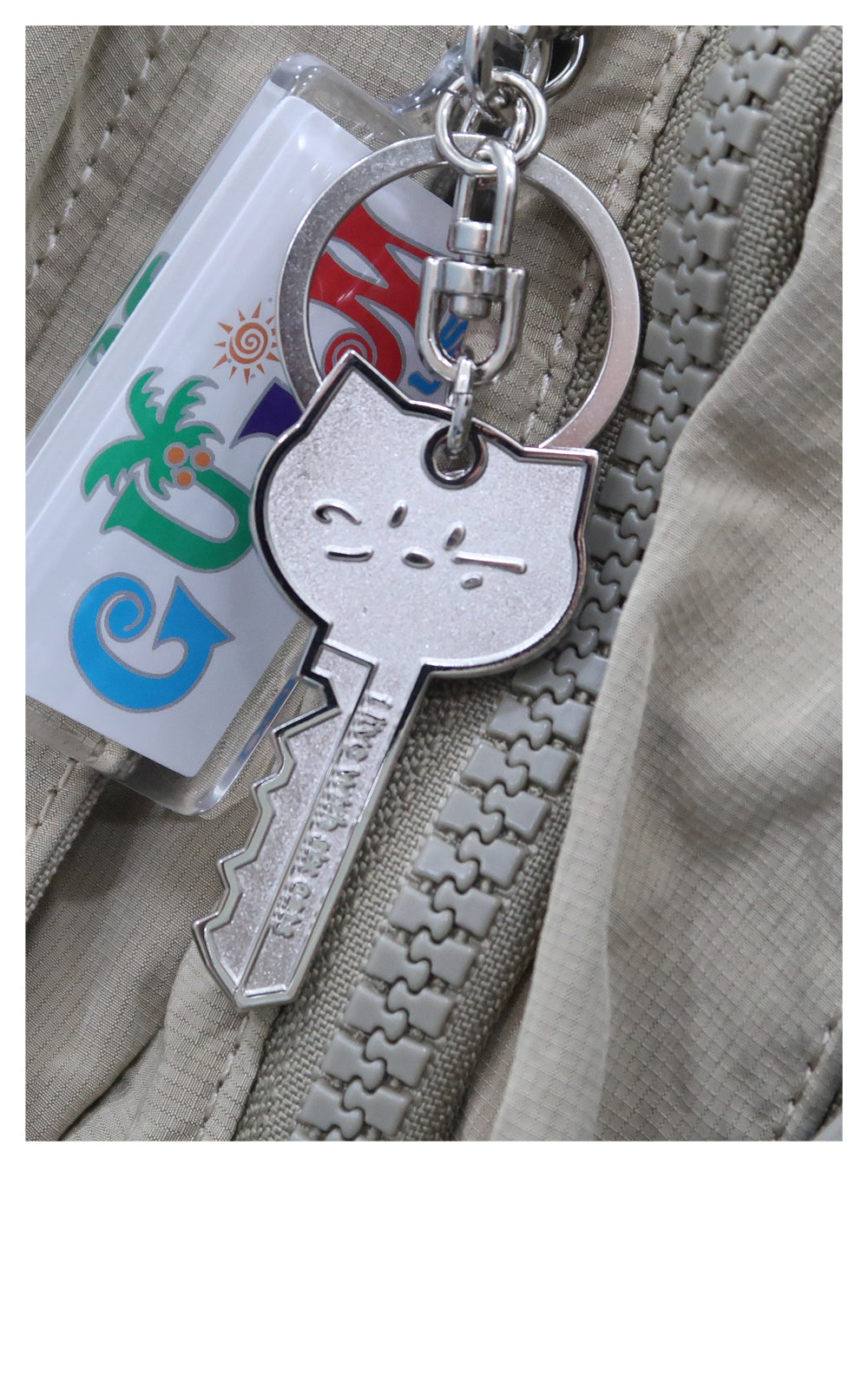 I live with six cats keyring -love all cats!