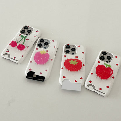 Mini Fruit Pattern Phone Case (Hard/Card Storage) (4色)