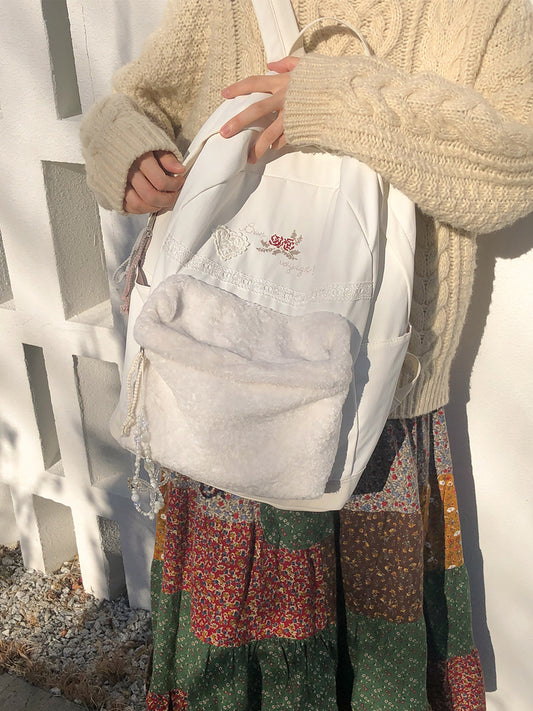 Ovuni Vintage Bon Voyage Backpack - Snow white