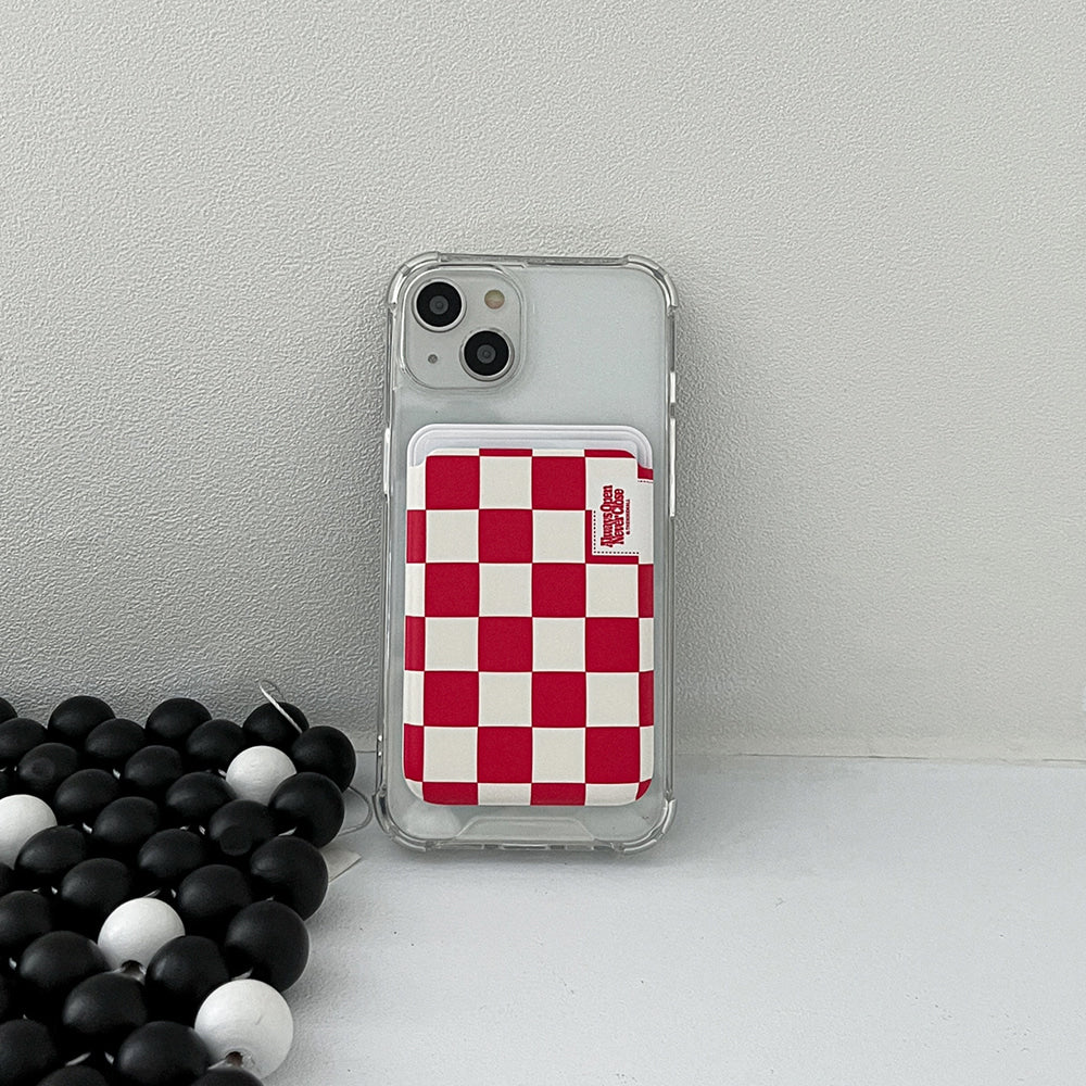 【Set】Basic Checkerboard Label (Magsafe Case) + Card Wallet