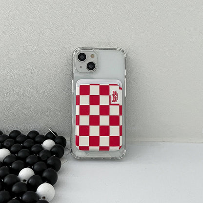 【Set】Basic Checkerboard Label (Magsafe Case) + Card Wallet