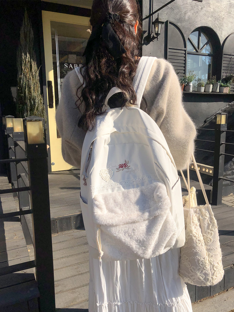 Ovuni Vintage Bon Voyage Backpack - Snow white
