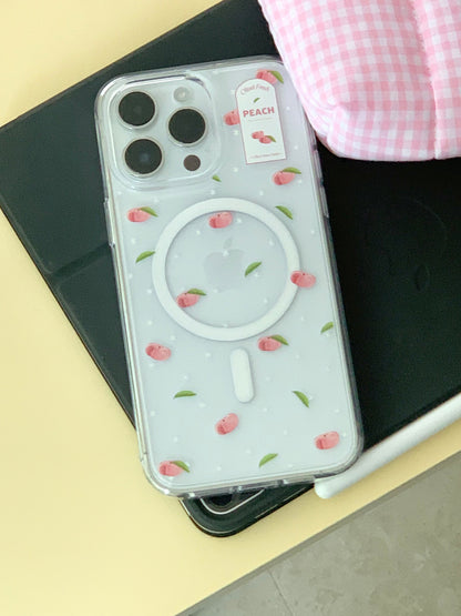 【加購價】Olivet Flat Peach Pattern Clear/Magsafe Case