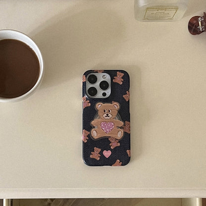 Love Teddy Stitch Phone Case (Hard/Card Storage/Magsafe)