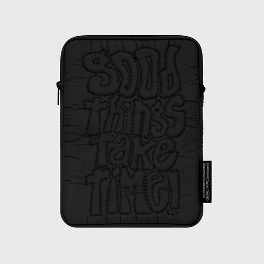 GOOD THINGS TAKE TIME-BLACK IPAD POUCH