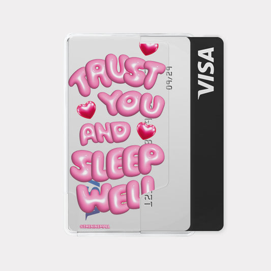 Theninemall Sleep Well Lettering Magsafe Card Zip