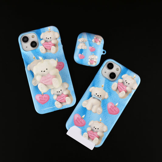 Puppy Candle Pattern Phone Case (Hard/Card Storage)