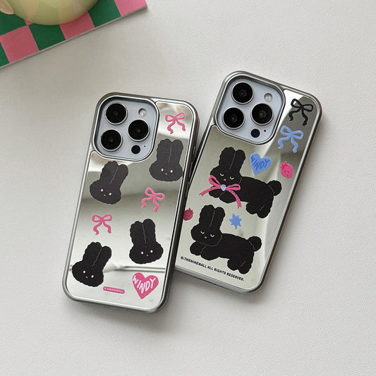 Pattern Black Windy Phone Case (Mirror silver bumper case)