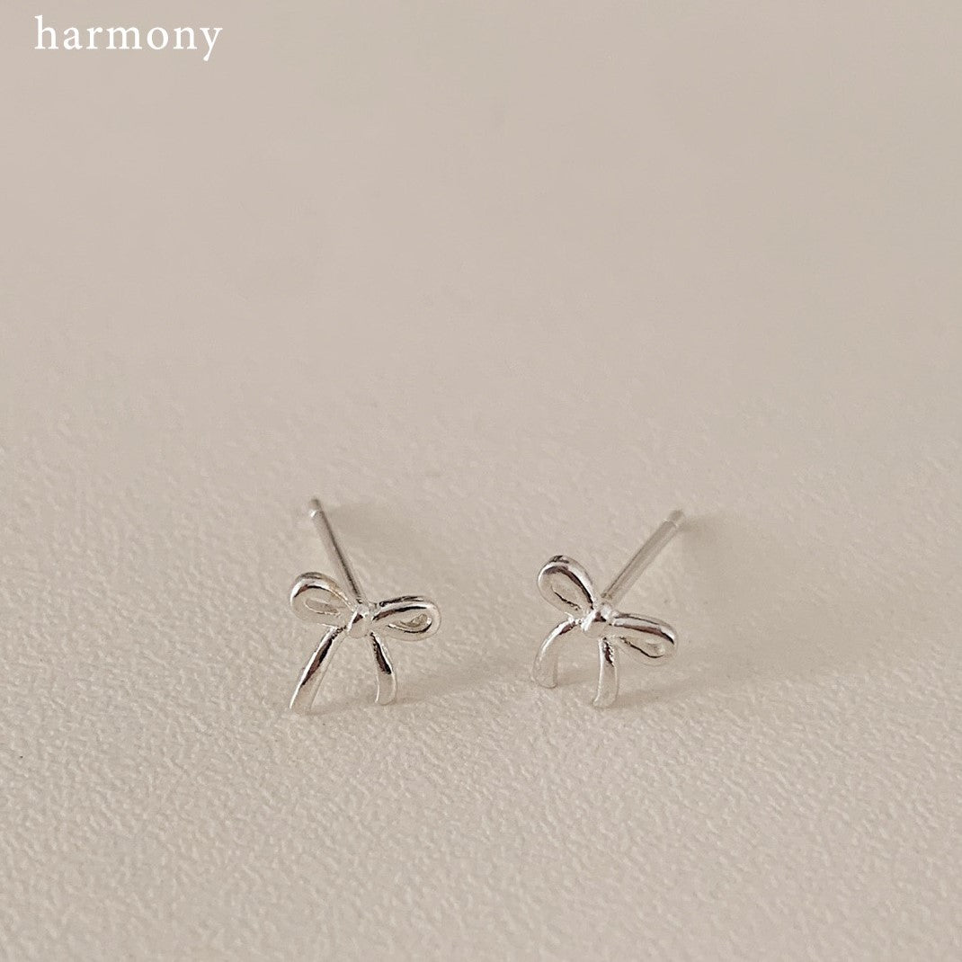 [Silver925] Harmony Ribbon Mini Earrings 蝴蝶結耳環 (4款)