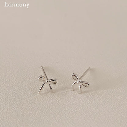 [Silver925] Harmony Ribbon Mini Earrings 蝴蝶結耳環 (4款)