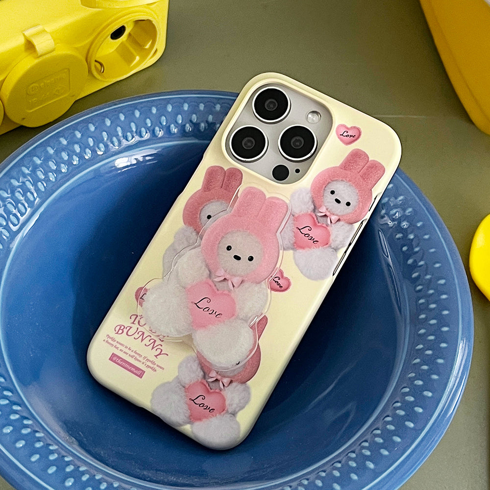 Pattern Bunny Puppy Phone Case (Hard/Card Storage) (2色)