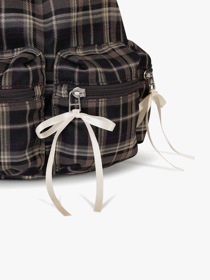 Fennec Berry Pocket Backpack - Check Brown