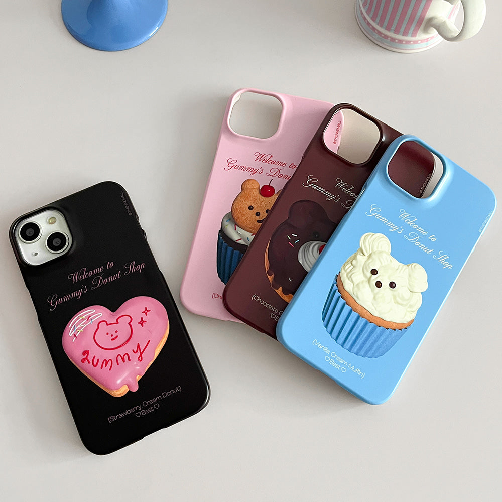 Gummy Donut Shop Phone Case (Hard/Card Storage) (4色)