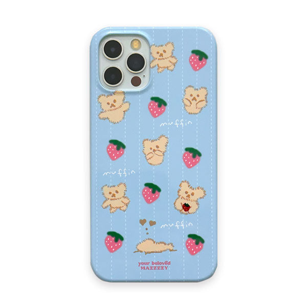 Mazzzzy Strawberry Fluffy Muffin Phone Case (Hard, glossy 亮面硬殼)