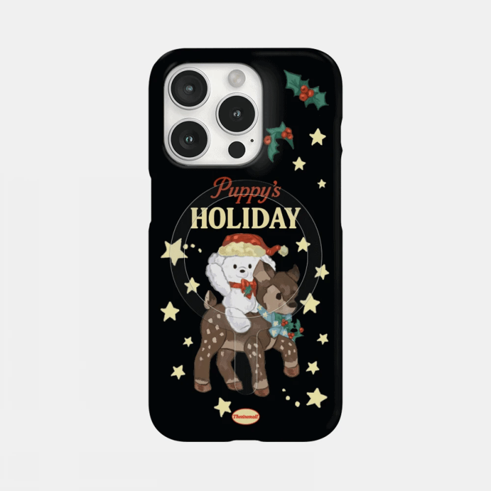 Puppys Holiday Ride Phone Case (Hard/Card Storage/Magsafe)