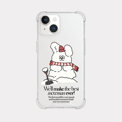 Build Snowman Butty Phone Case (Clear/Tank Clear/Clear card storage)