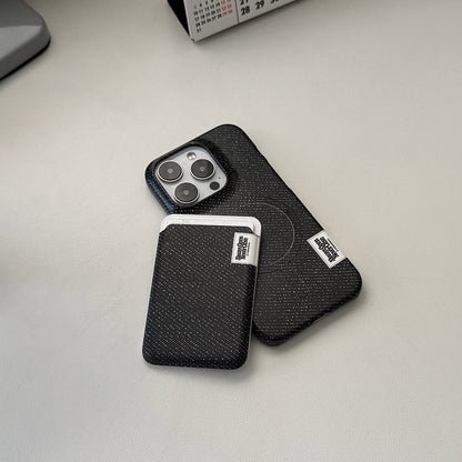 【Set】Denim Color Label (Magsafe Hard) + Card Slot