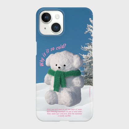 Puppy Snowman Phone Case (Hard/Card Storage)