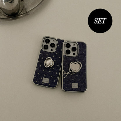 【Set】Denim Bloom (Silver Bumper Case)+指環扣