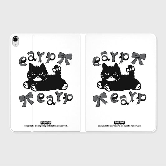 RIBBON BLACK MERO-WHITE IPAD COVER