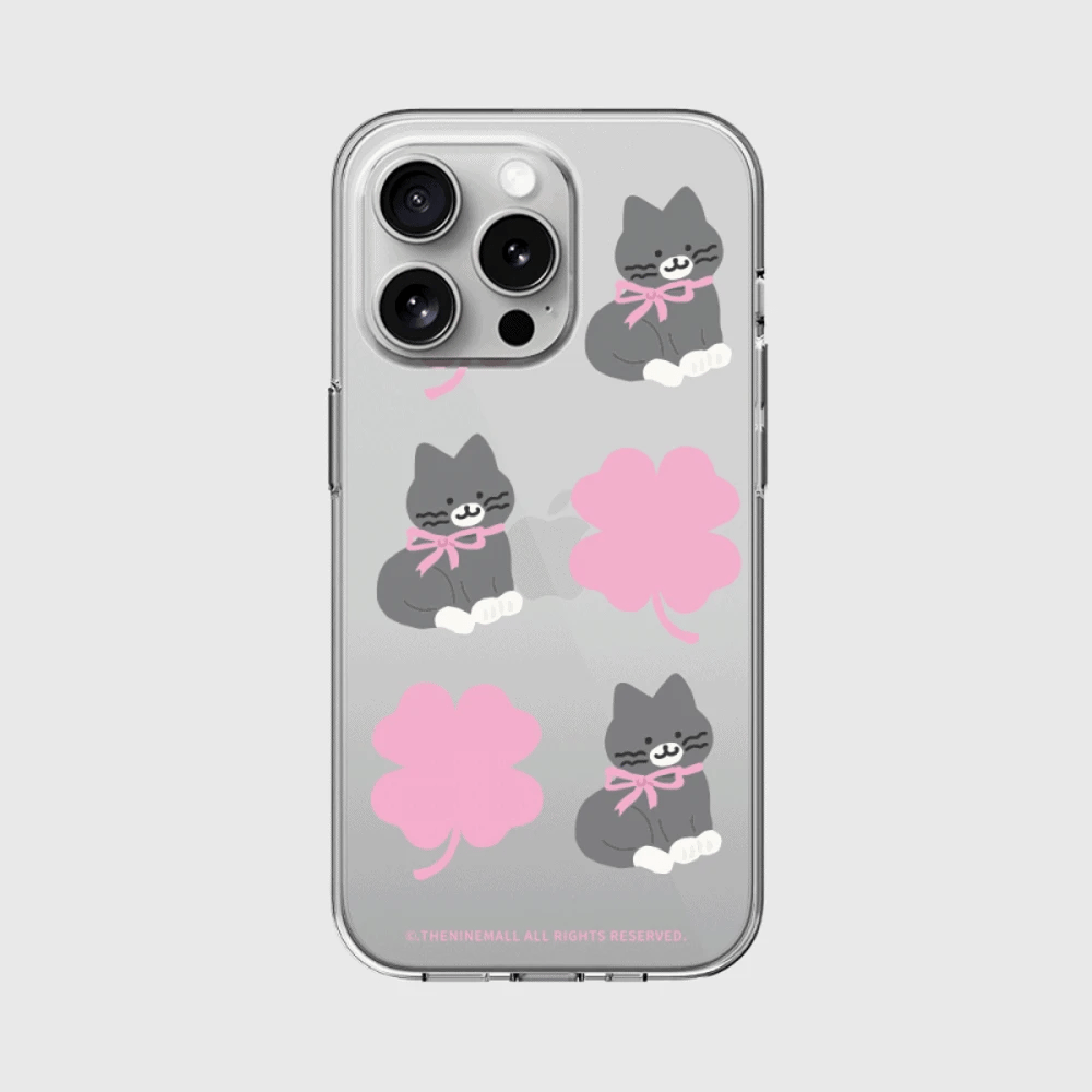 Clover Hey Cat Pattern Phone Case (Clear 透明殼)