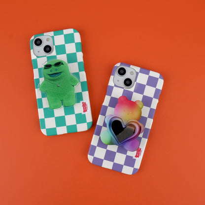 Basic Checkerboard Label Phone Case (Hard 普通硬殼) (9色)