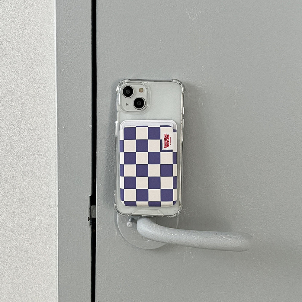 【Set】Basic Checkerboard Label (Magsafe Case) + Card Wallet