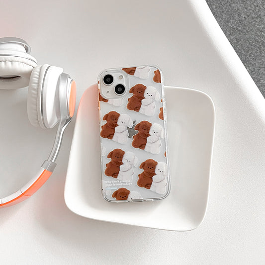 Pattern Hug Puppy Phone Case (Clear/Tank Clear/Clear Card Storage)