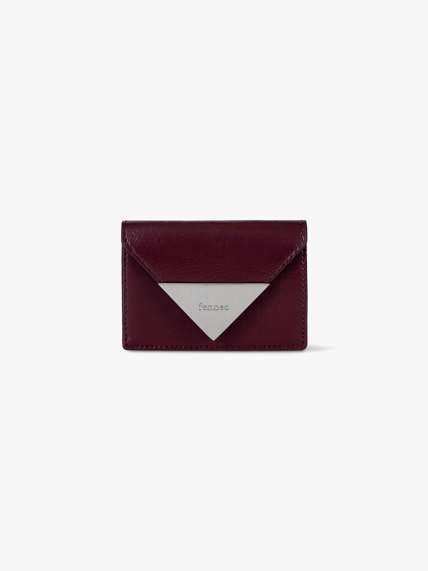 Fennec Crinkle Triangle Triple Wallet - Deep cherry