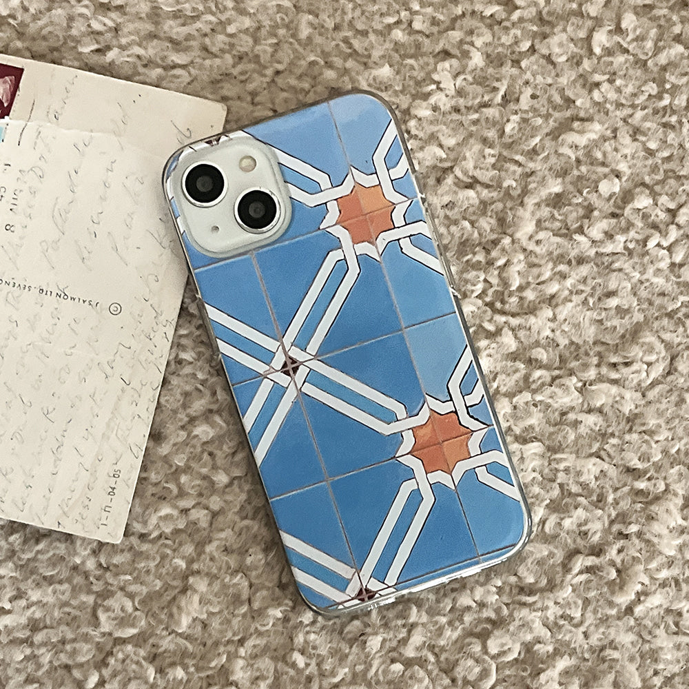 Old Blue Tile Phone Case (Clear/Tank 透明/透明Tank款)