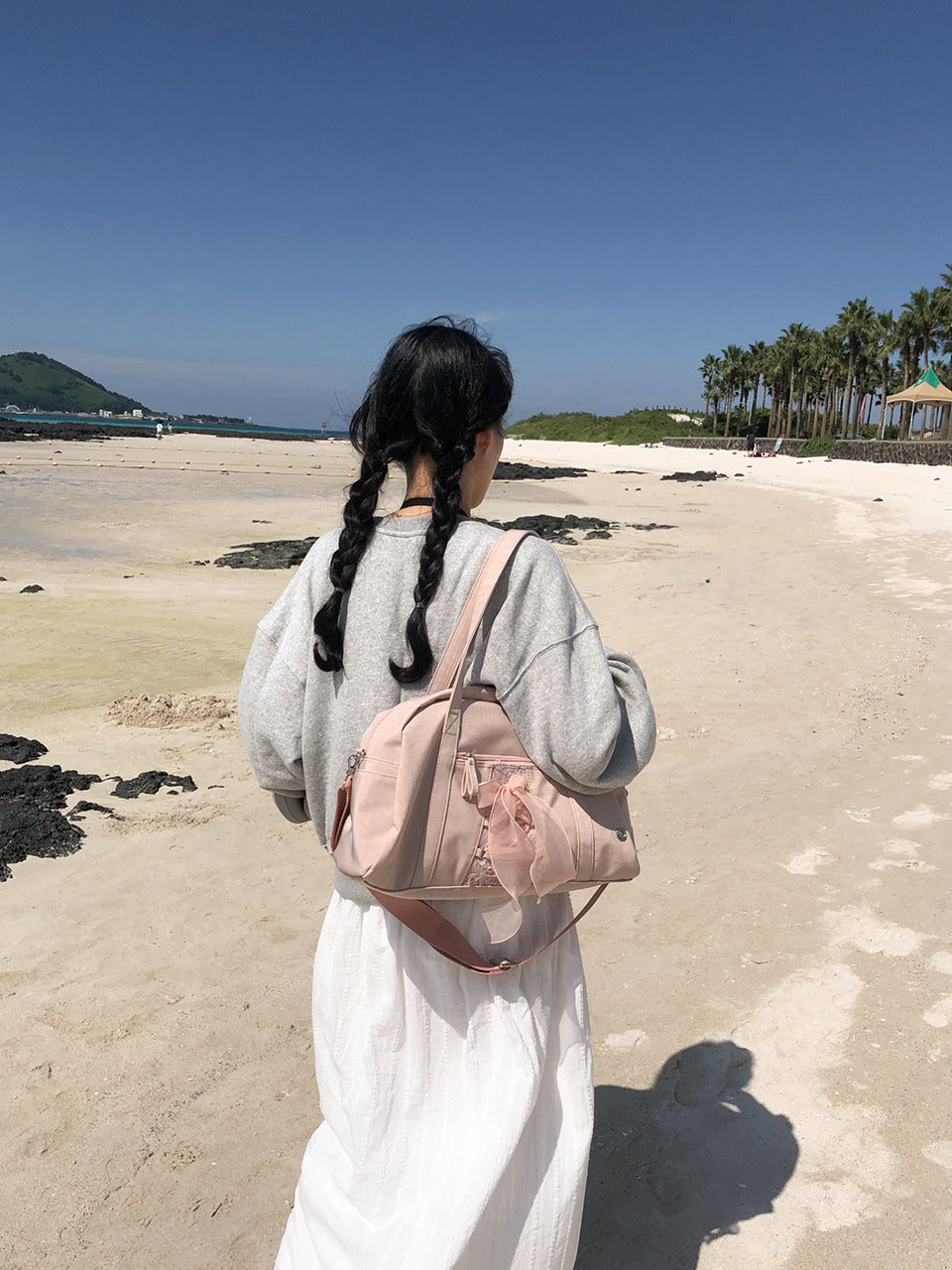 Ovuni Daily ribbon gym bag_nude pink