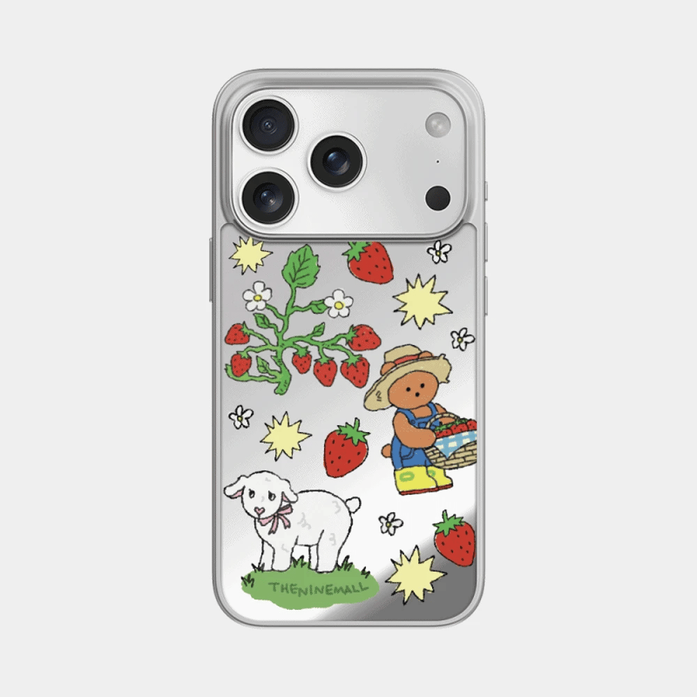 Strawberry Farm Gummy Phone Case (Mirror silver bumper case)