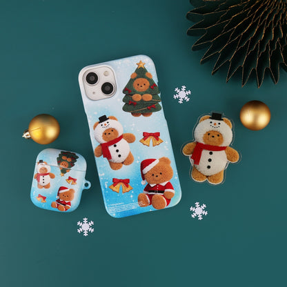 Pattern Happy Holiday Gummy Phone Case (Hard/Card Storage)