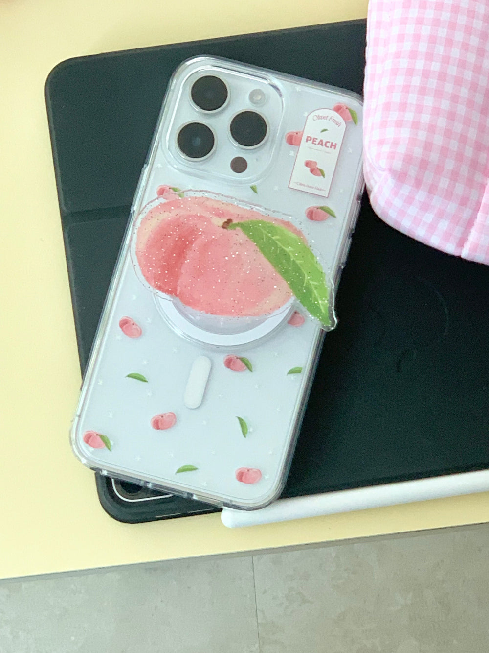 【加購價】Olivet Flat Peach Pattern Clear/Magsafe Case