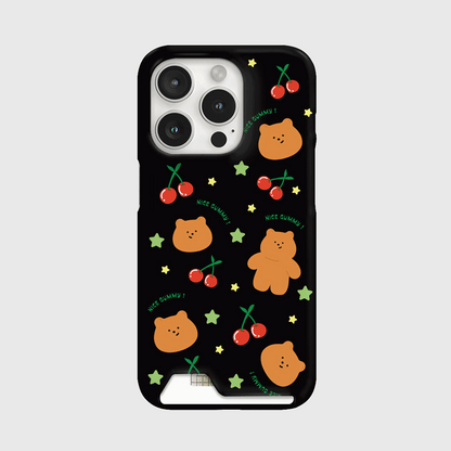 Pattern Cherry Star Phone Case (Hard/Card Storage)