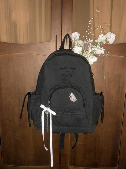 Ovuni Ruffle Ribbon Backpack_ Vintage Black