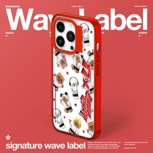 [EARP EARP X T1] WORLDS PATTERN-RED (Wave Label Clear Case)