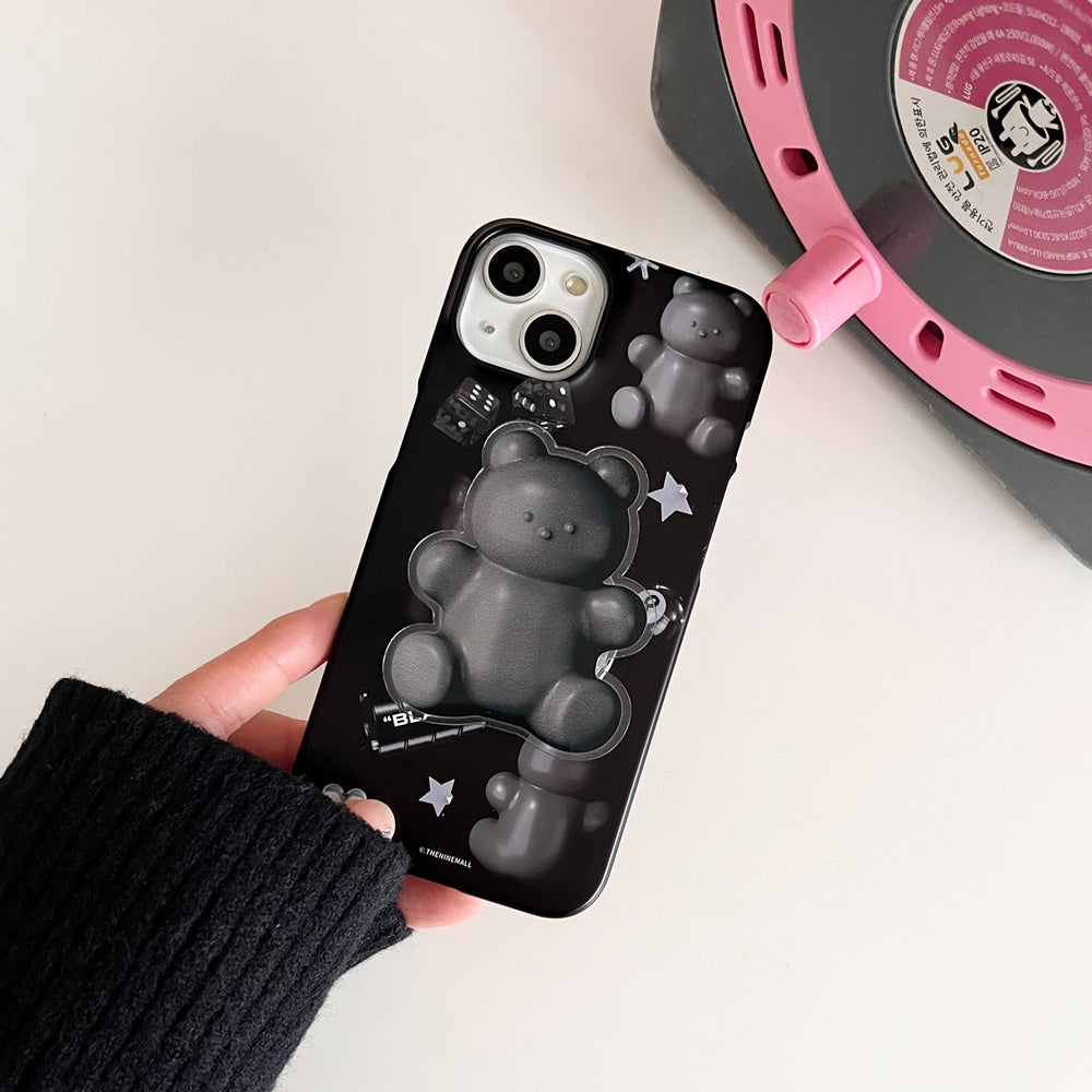 Black Objet Sticker Phone Case (Hard/Card Storage)