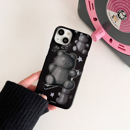 Black Objet Sticker Phone Case (Hard/Card Storage)