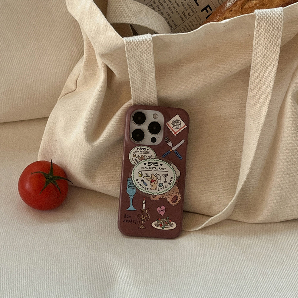 Vintage Restaurant Pattern Phone Case (Hard/Card Storage/Magsafe)