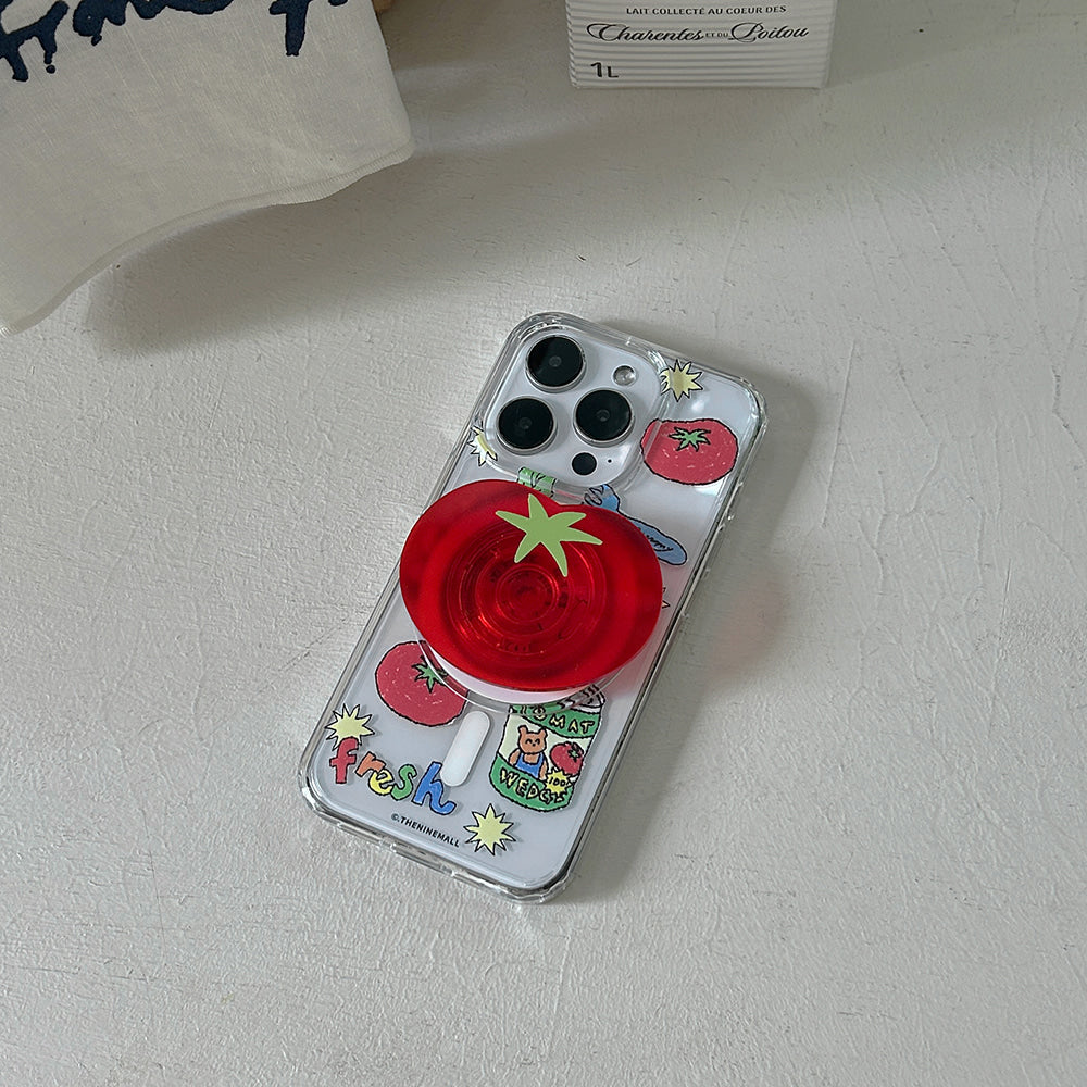 【Set】Tomato Drawing Pattern (Magsafe Jelly Hard) + Magsafe Tok