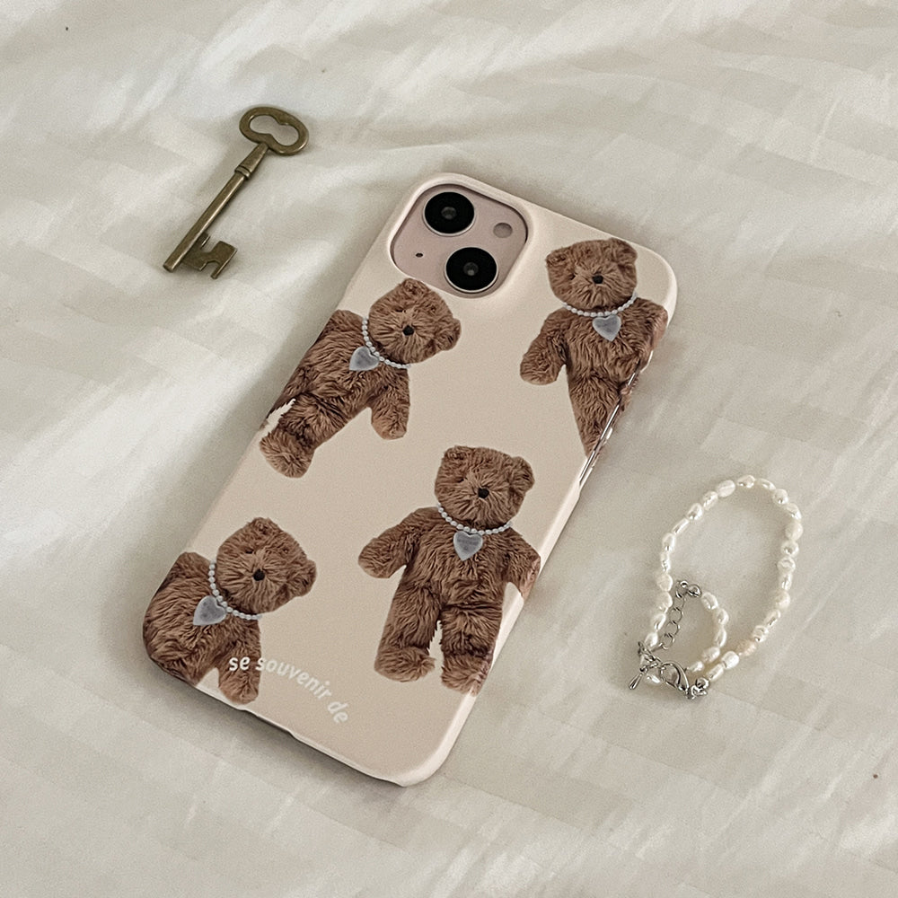 Pattern Teddy Souvenir Pendant Phone Case (Hard 普通硬殼) (2色)