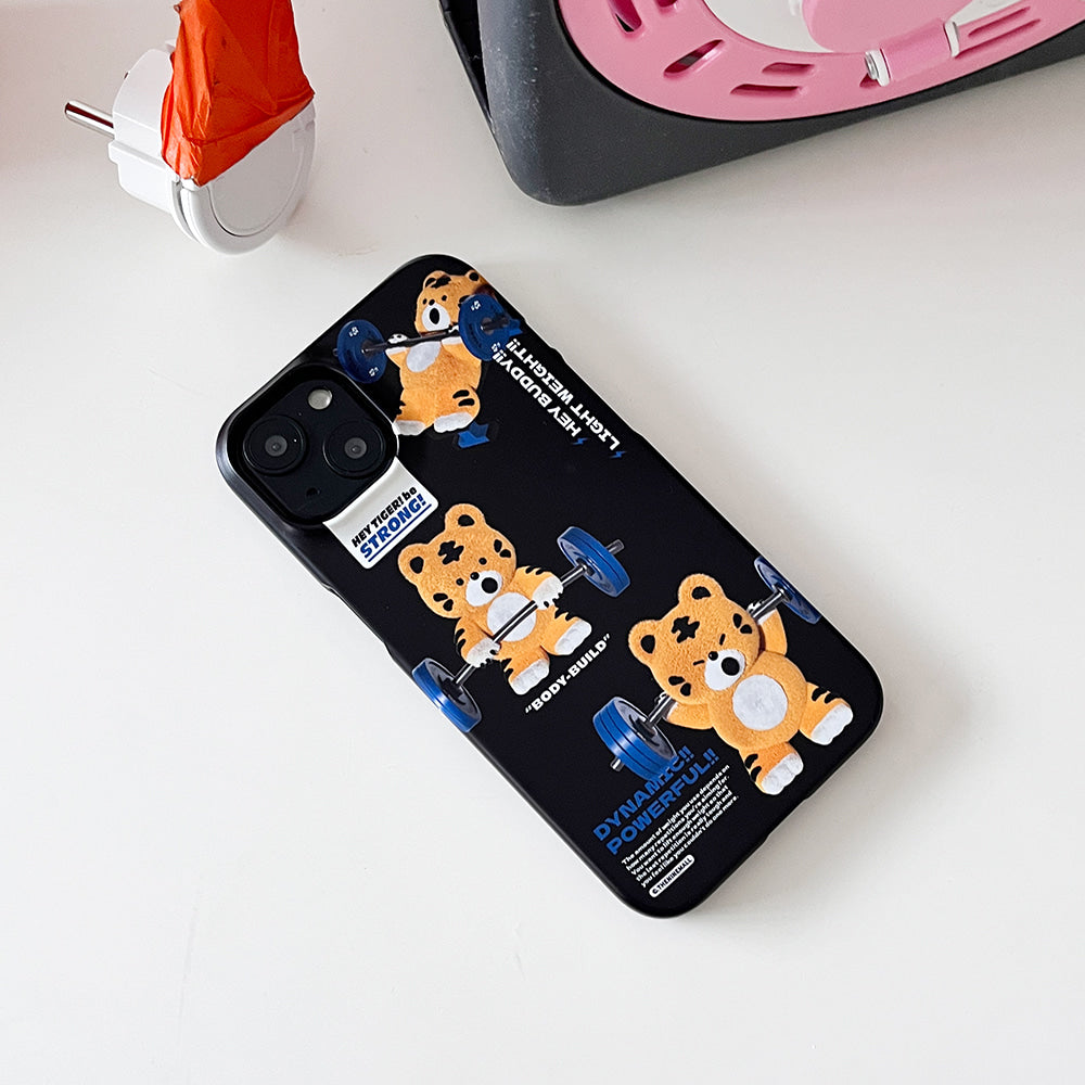 Pattern Hey Tiger Gym Phone Case (Hard/Card Storage) (2色)