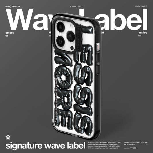 LESS IS-BLACK (Wave Label Clear Case)