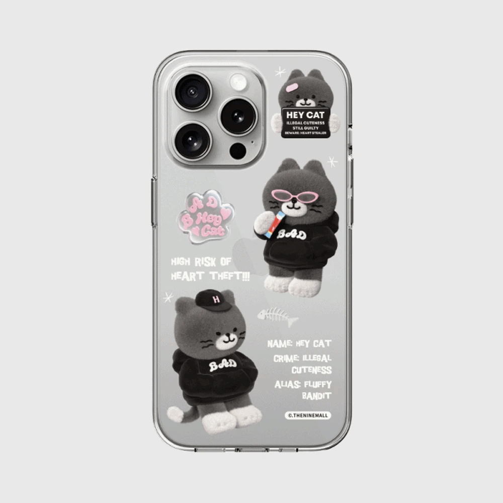 Pattern Bad Hey Cat Phone Case (Clear 透明殼)
